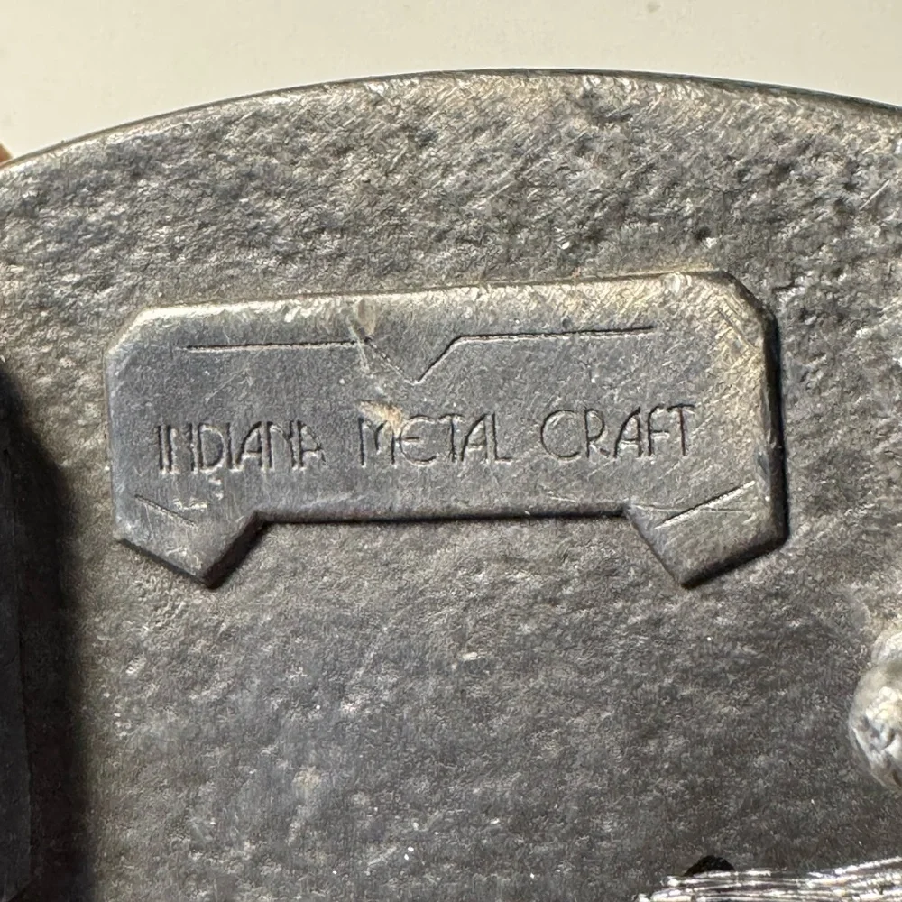 Vintage 1970s Capitol Records Rock Men’s Indiana Metal Craft Belt Buckle RARE - Picture 3 of 6